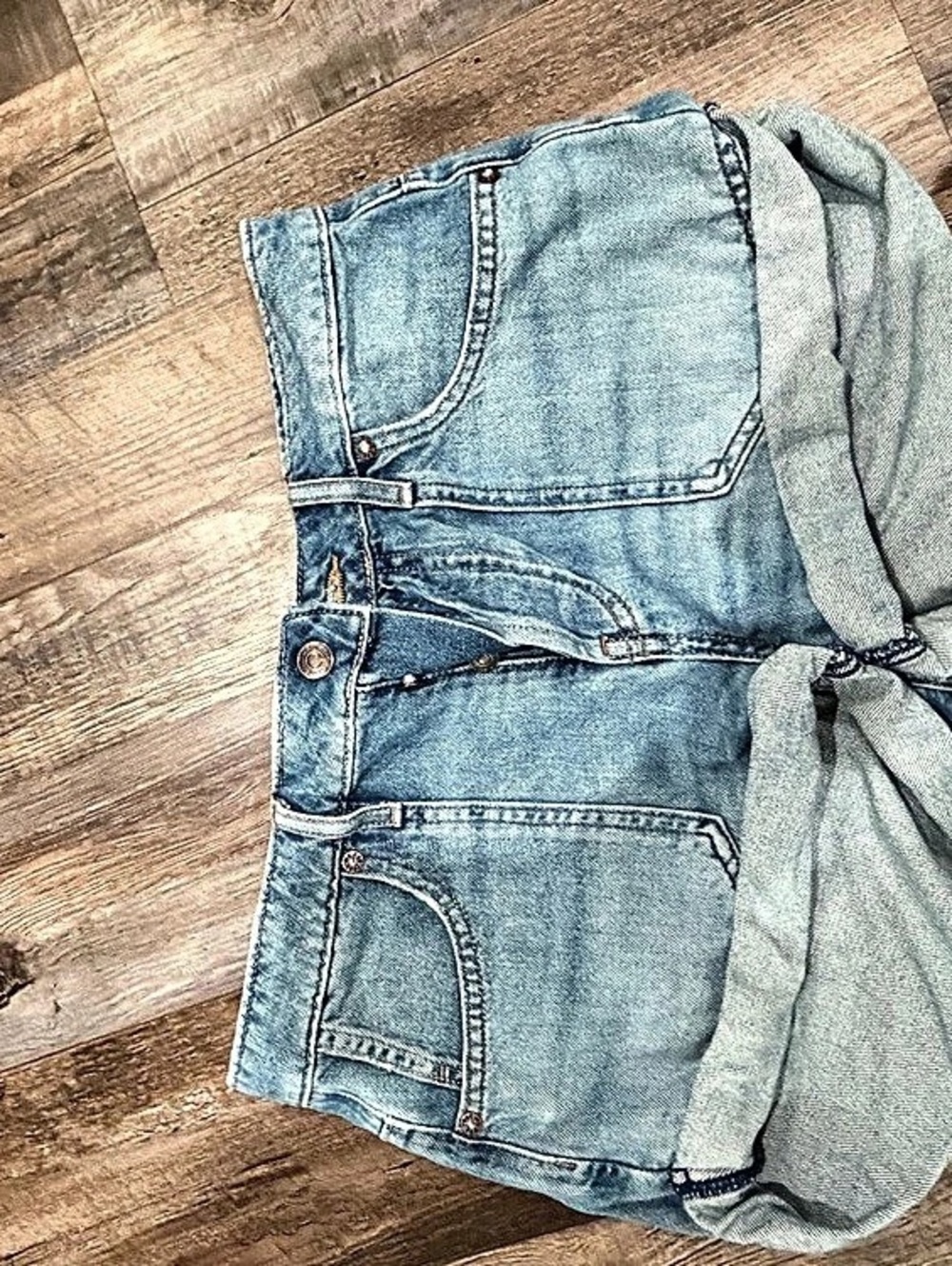Free People Women's Blue Denim Jean Shorts